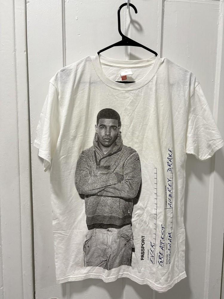 Футболка Drake Мужская Средняя Белая Паспорт Обри Дрейк Грэм Хип-Хоп Футболка Hanes Унисекс Футболка L