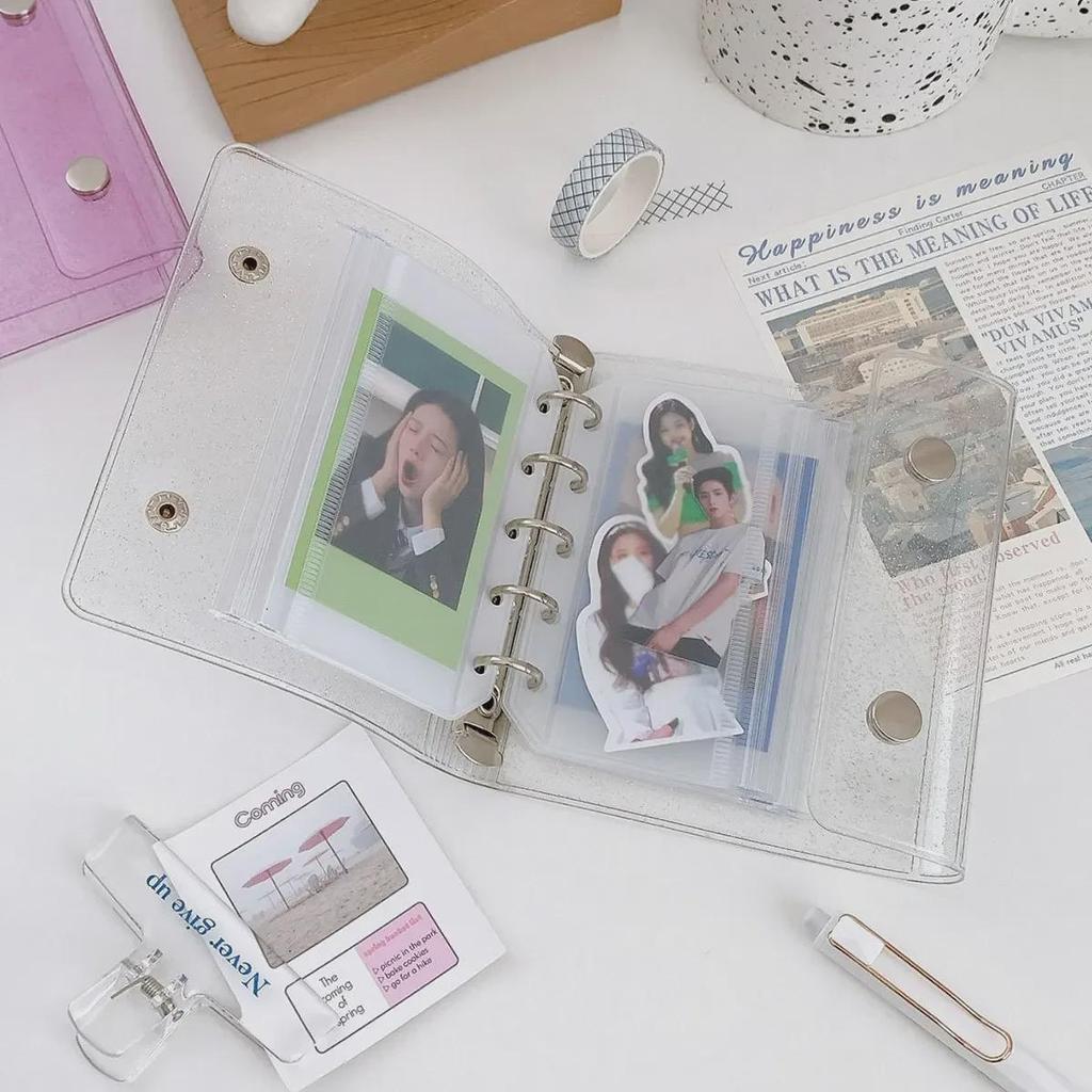 PVC Glitter Transparent A7/M5 Loose-Leaf Notebook & Storage Set
