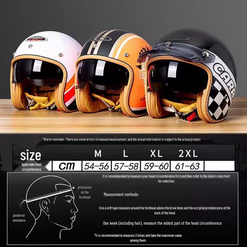 Unisex American Cruiser 3/4 Motorcycle Helmet