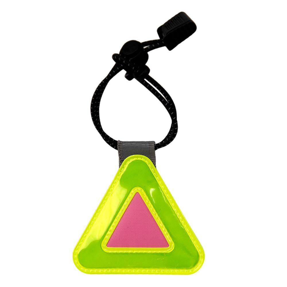 1Pcs Safety Warning Reflective Triangle Sign with Spring Hook Hanging Tag  Night Cycling Riding