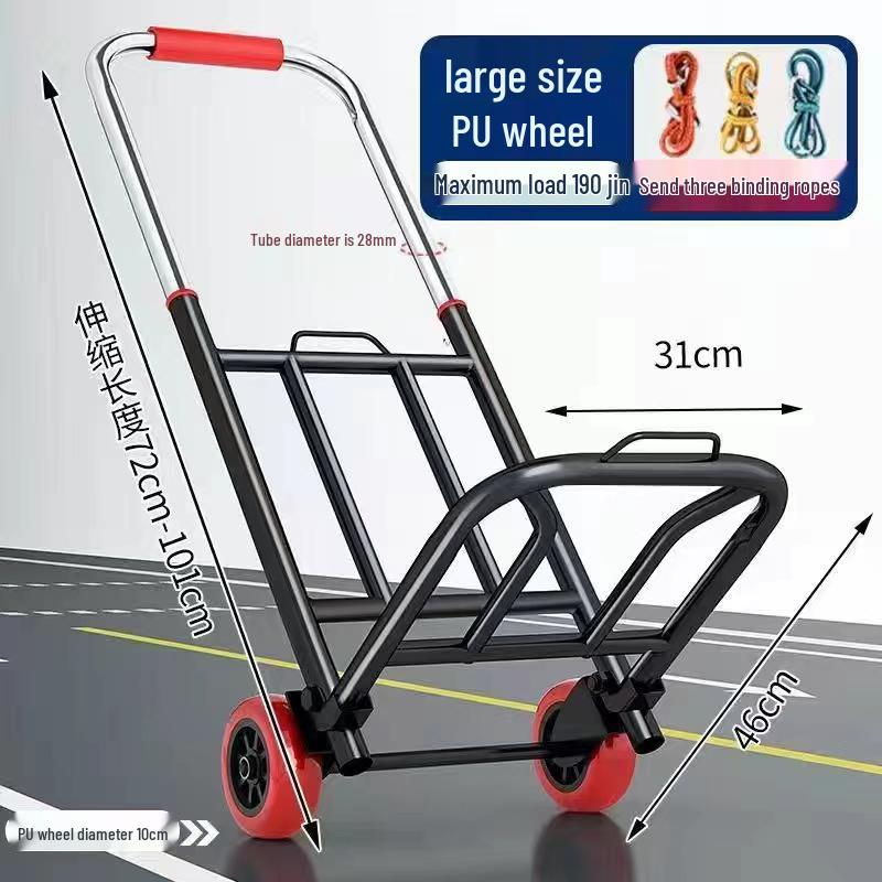 Kompakter faltbarer Einkaufswagen: Leichter tragbarer Handwagen für Umzüge, Einkäufe und den Einsatz auf Marktständen