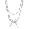 Crystal Star Bow Necklace - Unique Summer Design, Beaded Clavicle Chain for Women