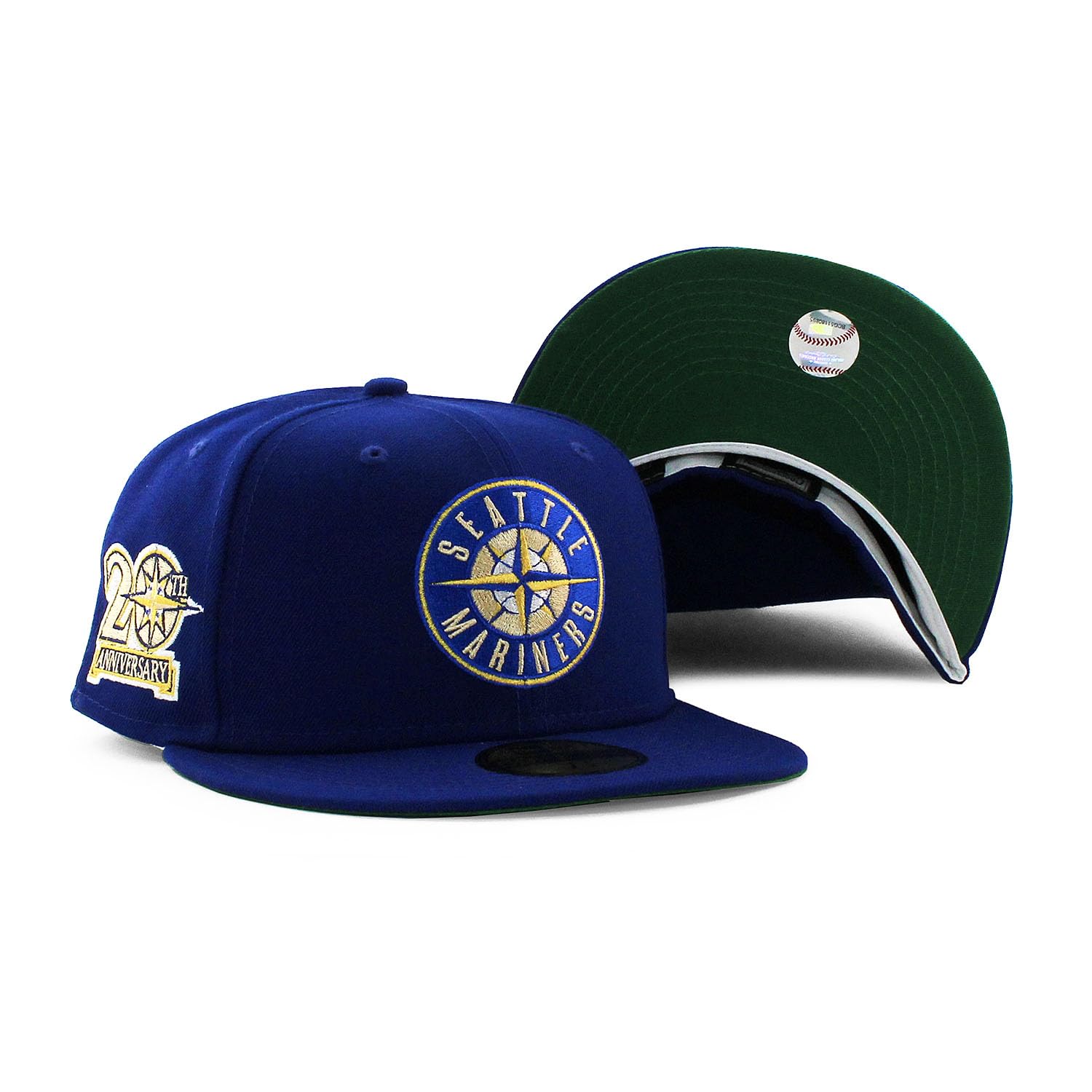 

[New Era] Модная кепка с цветным козырьком 59FIFTY Seattle Mariners MLB 20TH GREEN UV CAP BLUE 5950 Шляпа КОЗЫРЕК Нижняя часть козырька Размер 8 [Б/У]
