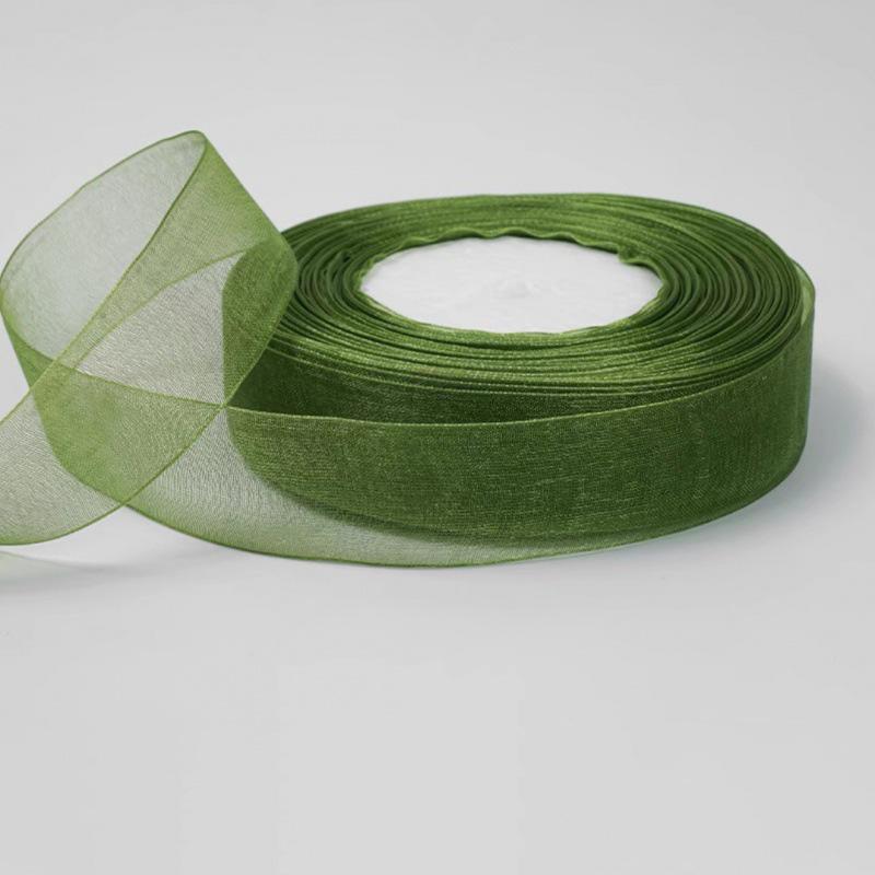 50yards Braided Hair Ribbon Binding Bow Ties DIY for Gift Wrapping 2.5cm Floral Bouquet Decorative Tulle Ribbon