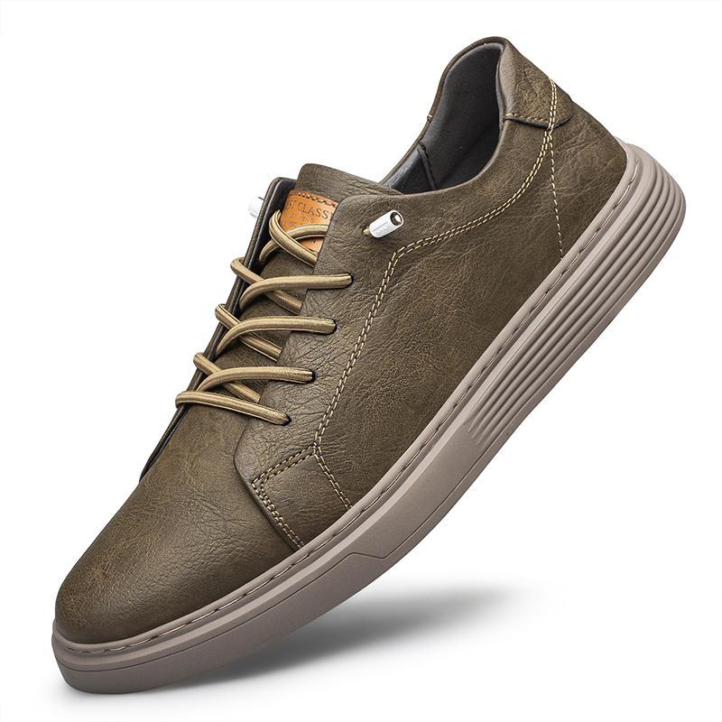 

Fashion Italian Mens Shoes Genuine Leather Comfortable Casual Shoes Classic Lace Up Business Shoes New Office Dress Walking Men Sneakers 37 коричневый