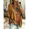 Women's Large Size V-neck Top, Elegant, Comfortable and Simple Butterfly Pattern Print Large Size Women's V-neck T-shirt
