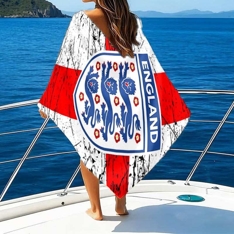 EnglFootball Crest Beach Towel - Soft, Absorbent Microfiber, Lightweight, Ideal for The Beach, Parties, Travel, Camping fan gifts