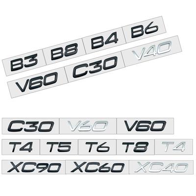 3D Styling auta Chromový Kovový Černý Stříbrný Samolepka Zadní Znak Zadní Samolepka Písmeno Logo Pro T4 T5 T6 T8 B3 B4 B6 B8 V40 XC60