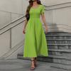 Women's Fashion Casual Short Sleeve Round Neck Splicing Elegant Temperament Dress