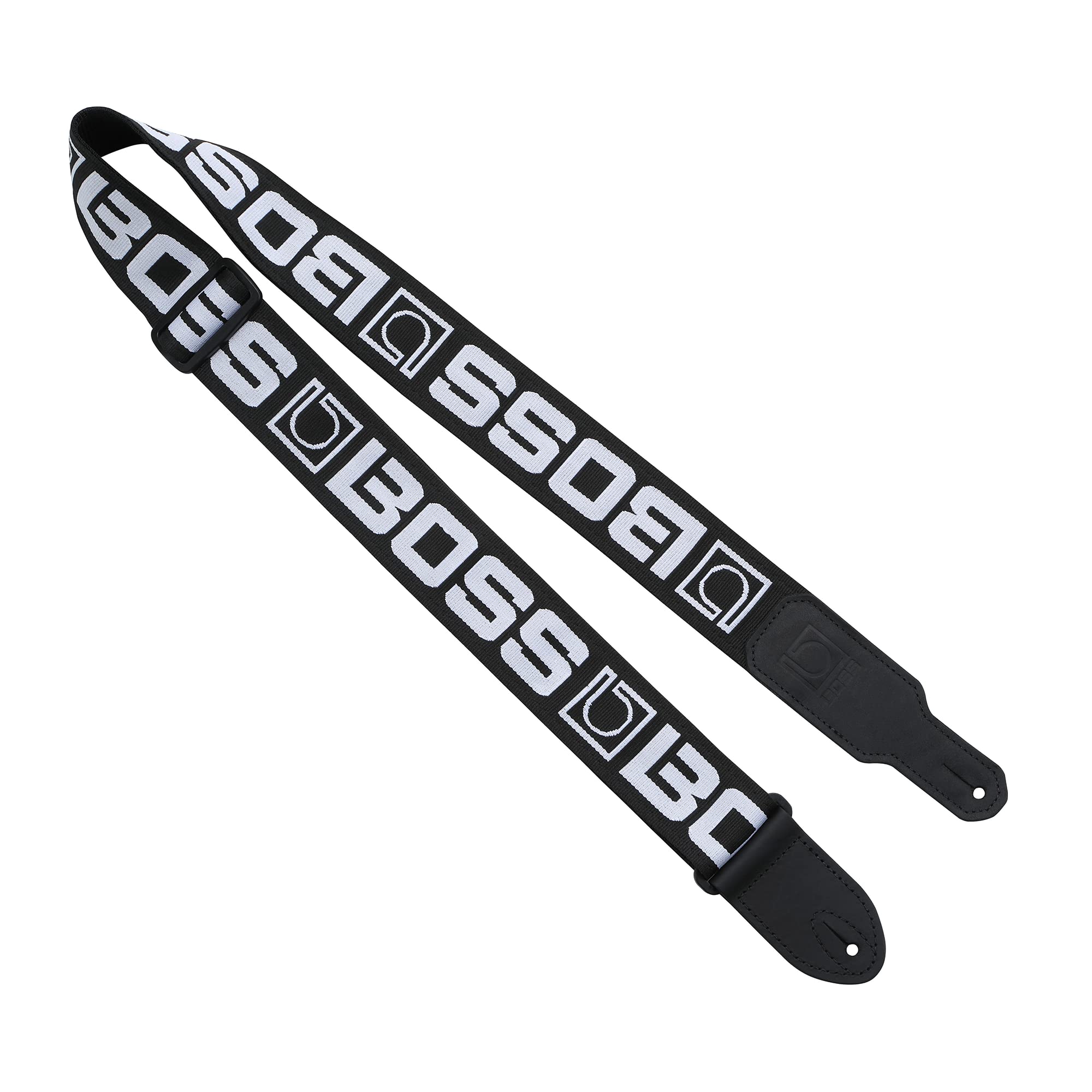 

BOSS Adjustable Monogram Guitar 5cm Black with White for BSM-20-BW Strap, Wide, Logo, Guitar/Bass