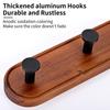 High Quality Multi-Purpose Wall Mounted Aluminum Wood Coat Hook Towel Hook Clothes Rack