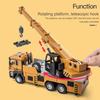 Kinder-Technik-LKW-Spielzeug mit Licht- und Soundeffekt, flexibler langer Arm, einziehbare Schlinge, Simulation, Hebekran, LKW-Modell, Mini-Legierung