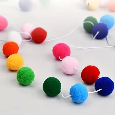 Wool Felt Christmas Wreath Felt Ball String Colorful Pompom Pendant Christmas Tree Decoration Holiday DIY Hanging Decorations