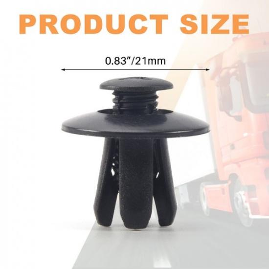 25 Teile Plastik Push-In Stoßstange Tür Nieten Clip 8mm Loch Schwarz E8N4