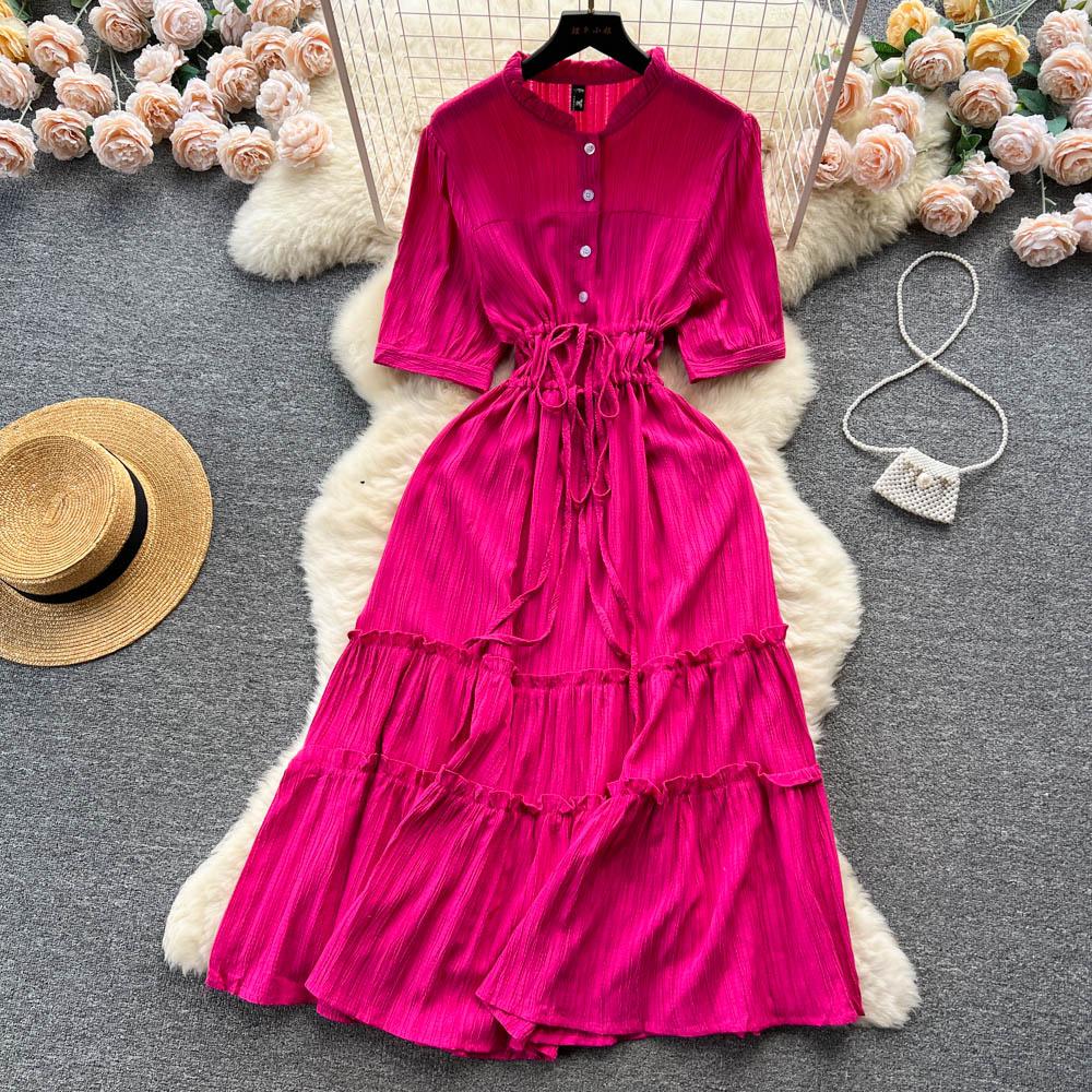 

Летнее платье от кутюр с плиссированной талией и шнуровкой, модные женские платья One Size