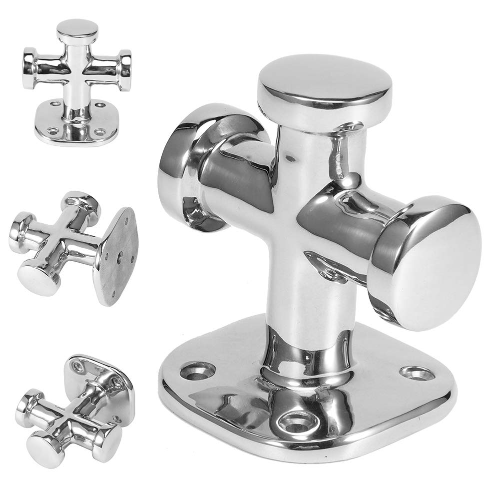 Elerose Boat Bollard, Marine Single Cross Bollard Mooring Bit Cleat 316 Stainless Steel 62x63x83mm Boat Deck Hardware
