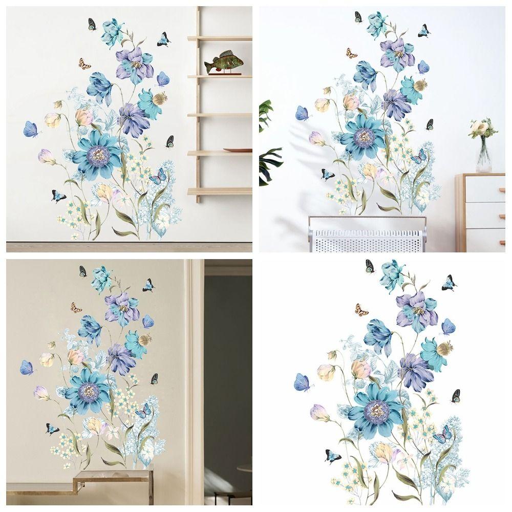 

Рисунок украшения дома украшение гостиной синие цветы наклейки на стену цветочные наклейки с бабочками