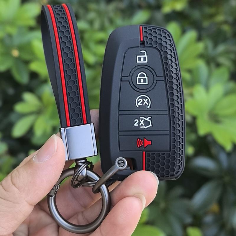 

Car Key Fob Ring Keychain Cover Case Shell Protector For Ford Bronco F150 Raptor Edge Expedition F250 F350 F450 F550 2019 2020