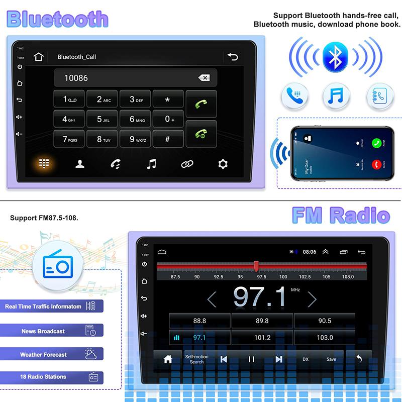 7 9 10Inch Wireless Carplay Android Auto Android13 2Din Car Audio Multimedia Player Car Intelligent Systems Car Accessories