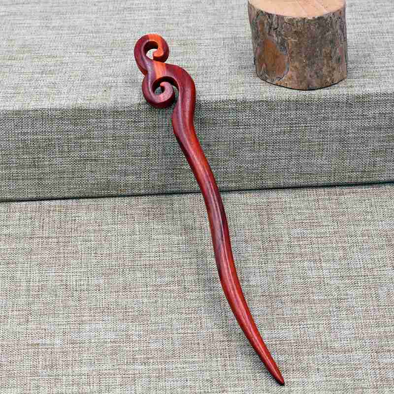 Hair Clasp Girls New Handmade Classical Hairpin Wholesale Updo Red Sandalwood Rosewood Hairpin Ladies Red Sandal Wood