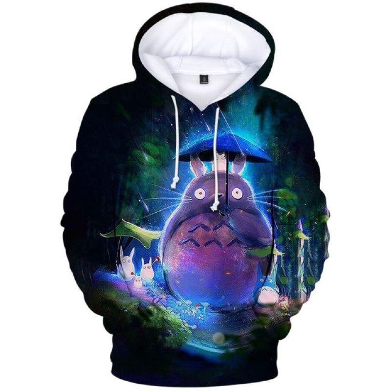 Hot Hoodies Sales Fashion Mens 3d Anime Totoro Printing Pullover Autumn Leisure Men Trendy Streetwear High Quality Sweatshirts