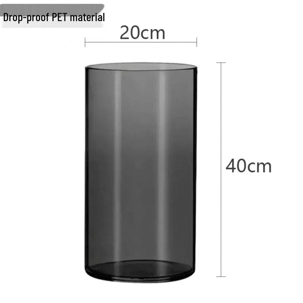 Acrylic Transparent Vase for Flower Arrangements and Lucky Bamboo - Large Straight Cylinder Design
