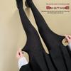 Women's Combed Cotton Tights, Grey Diamond Pattern, Slimming, Medium Thickness, Autumn/Winter Style.