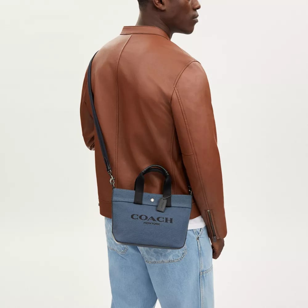 Coach Canvas And Smooth Leather Tote Bag, Shopping Bag, Shoulder Bag, Crossbody Bag, Handbag Small Men's CU299-QBN2V
