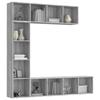 3152714 vidaXL 3-piece Bookcase-TV Unit Set Sonoma Grey 180x30x180 Cm
