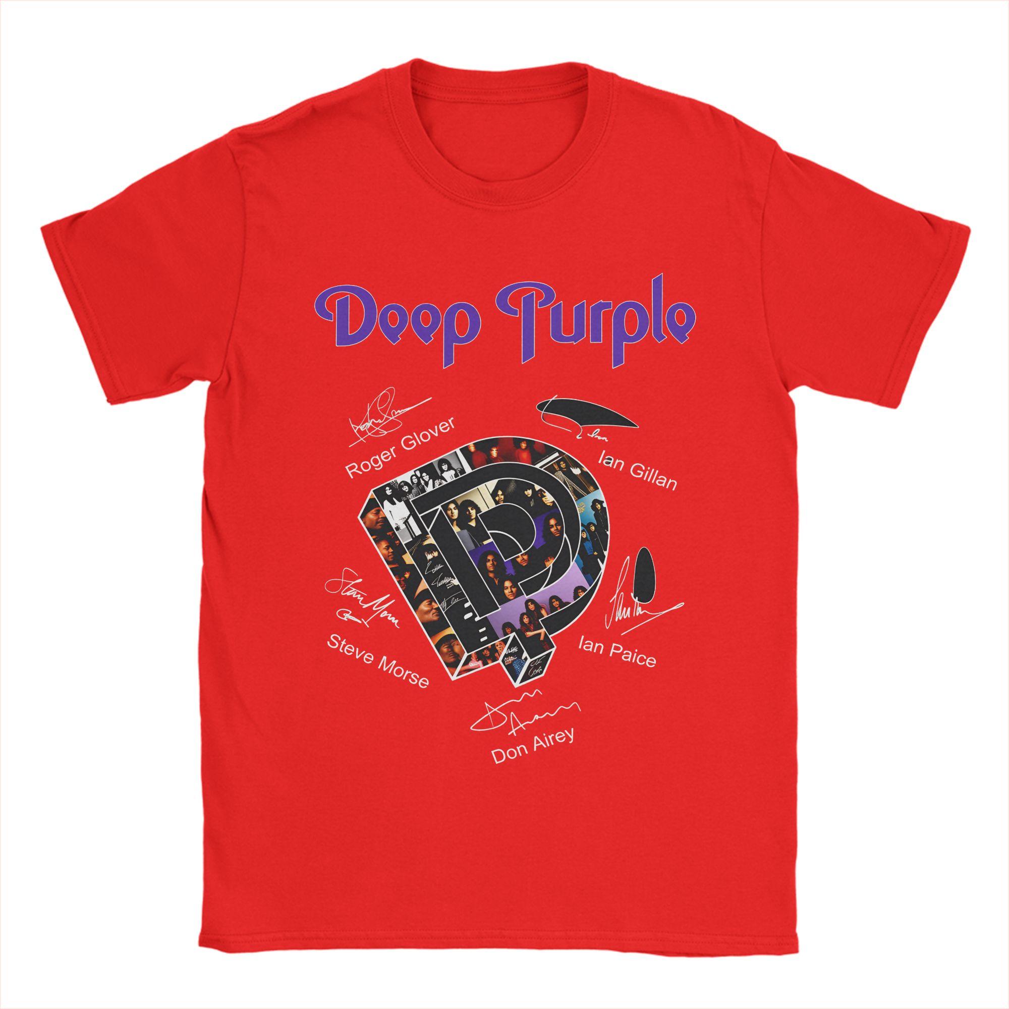 Unisex TShirt Deep Purple band   Vintage  Cotton Tee Shirt Short Sleeve  T Shirt O Neck Clothes Adult S