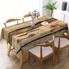 Square Printed Table Cover Rustic Wood Pattern Polyester Table Cloth  Outdoor Event
