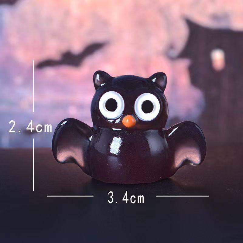 Halloween Mini Noctilucent Ornament Pumpkin Resin Figurines Car Ornaments Ghost Fairy Garden Adornments Home Decoration Gifts