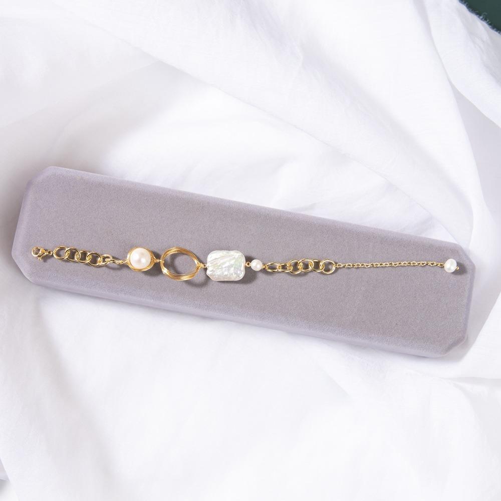 Accessoire Barockperlen Armbänder Edelstahl Asymmetrisch Vintage Verstellbare Armbänder Frauen