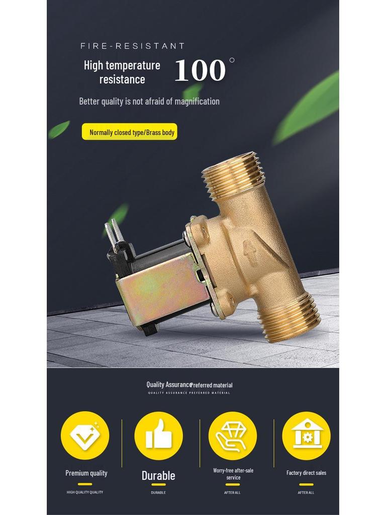 Hochtemperaturbeständiges Kupfer Edelstahl Magnetventil 12V/24V/220V für Wasser Ein- und Auslass