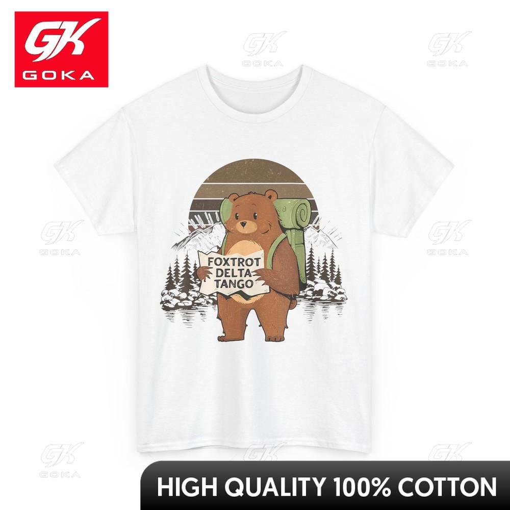 

Foxtrots Deltas Tango Bear Funny Women Unisex Unique O Neck Cotton Fabric Graphic Tee Shirt Summer Style S