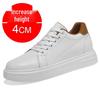 Men's 8CM Height-Increasing Invisible Shoes - Trendy Thick-Sole, Breathable, Fashionable White Sports & Casual Board Shoes