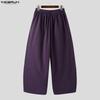 INCERUN Men Elastic Waist Casual Stitching Sports Sweatpants Long Pants with Pockets