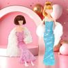 3 Sets 30cm Girl Doll Clothes Girls Doll Accessories Mermaids Evening Gown Dress Fur Shawl Shoes Outfit Doll Clothing(NO DOLL)