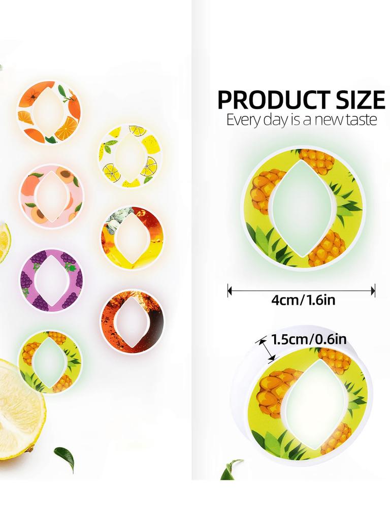1PC Oval Fruit Drink Flavor Pod Creative 0 Sugar 0 Calorie Flavor Ring For Plastic Water Bottles Sports Water Cups Accessories