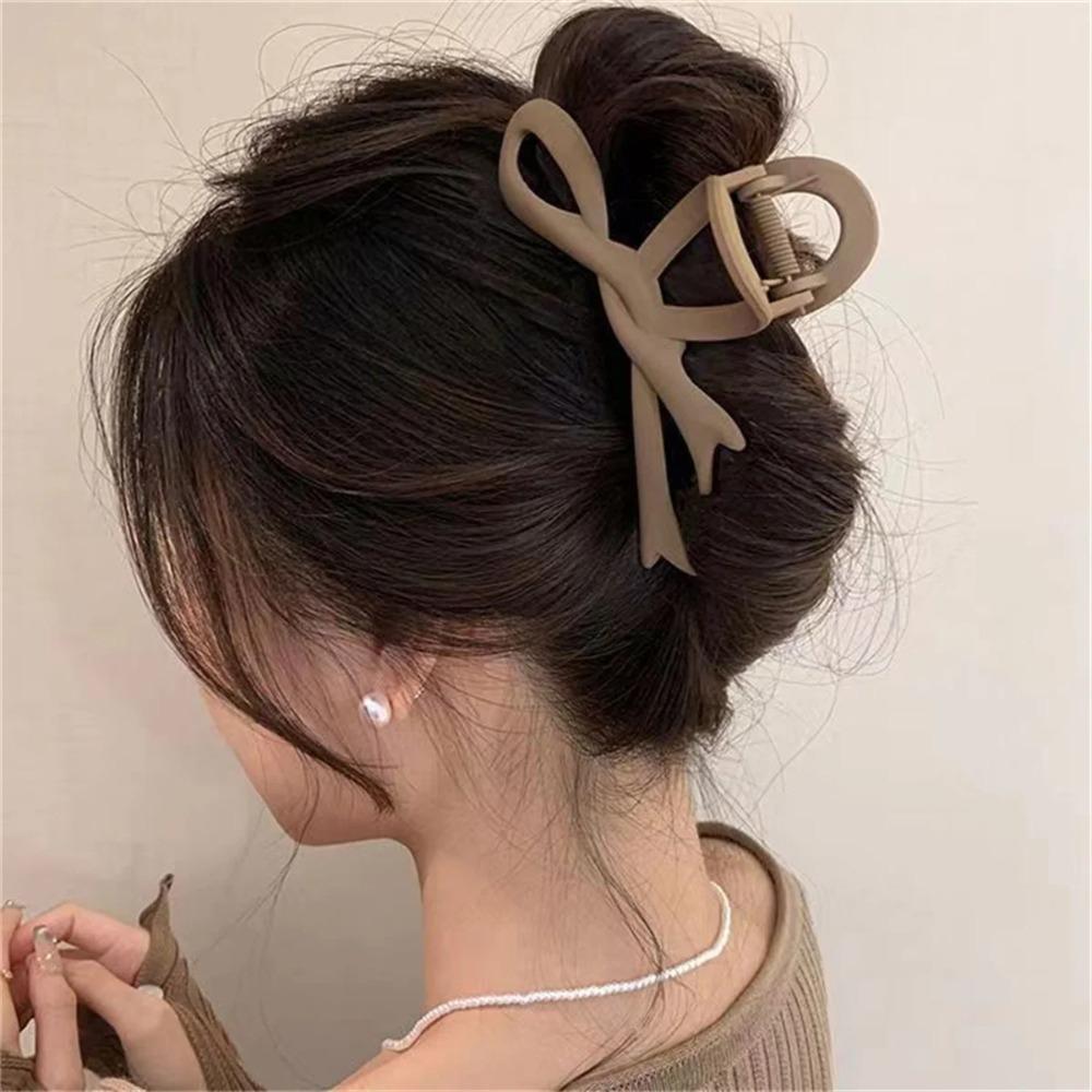 Matte Hair Clips Vintage Ribbon Bow Hair Claws Crab Headwear Hairpins Shark Ponytail for Women Hair Accessories Barrettes