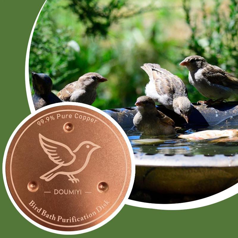 Bird Bath Copper Disk Copper Cleaning Disk Feeder Accessories Triple-Point Support Purifier Plate For Patio Fountain Garden Bowl