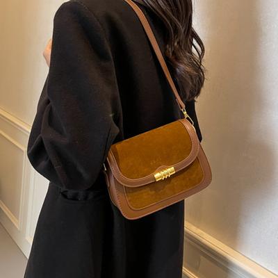 Vintage Nubuck Leather Crossbody Bags Autumn Winter Women's Small One Shoulder Bag Fashion Simple Versatile Square Handbags