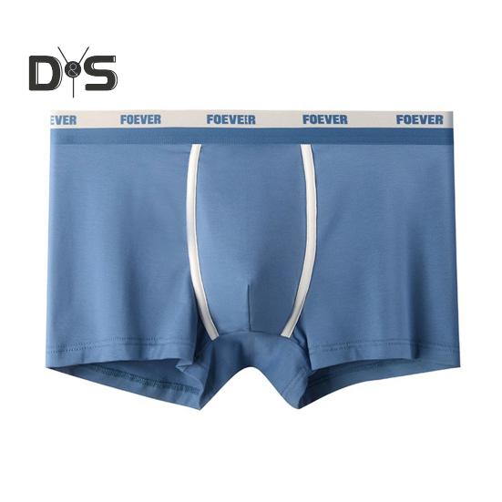 Men Boxer Underwear Mid-rise Elastic Waist Shorts Briefs Letter Print U-Convex Stretchy Panties Daily Wear