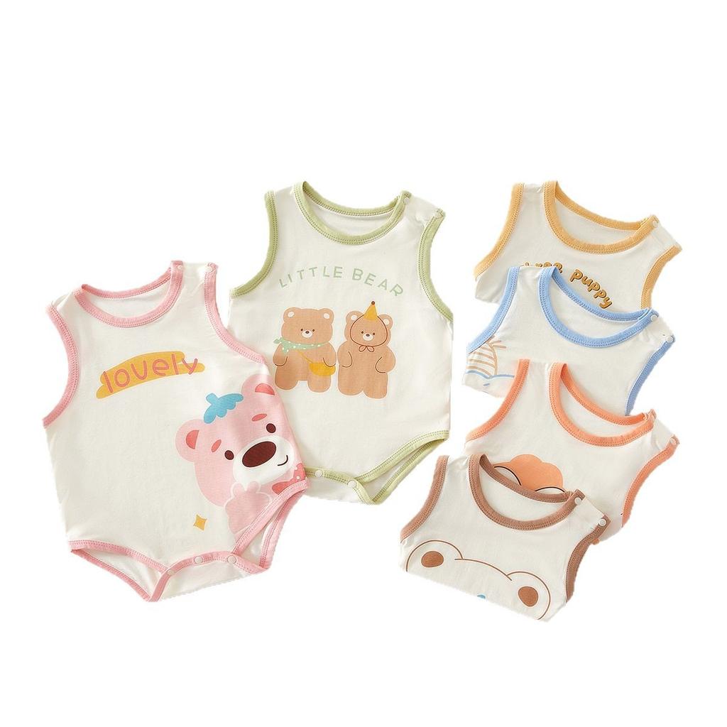 Baby Sleeveless Bodysuit, Lightweight Breathable Infant Tank Romper, Summer Triangle Onesie for Newborns