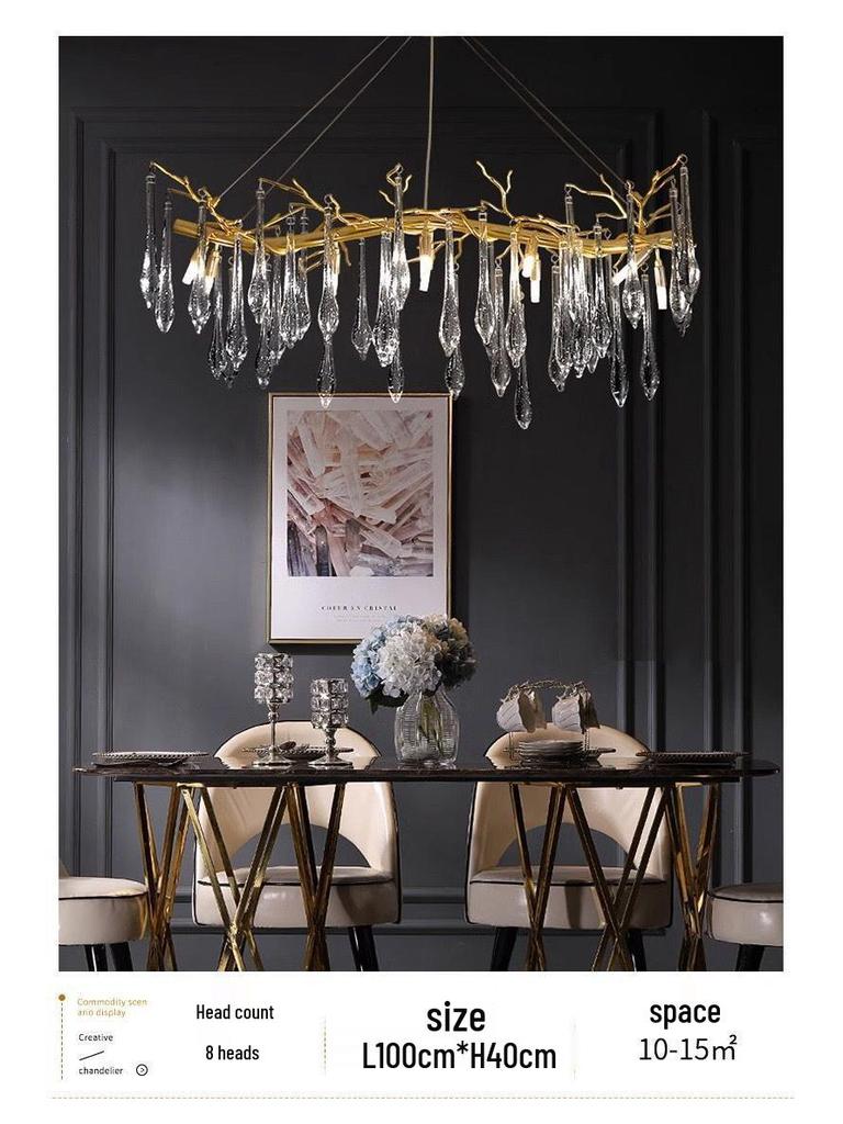 Postmodern Light Luxury Glass Branch Chandelier for Living Room, Bedroom, or Restaurant