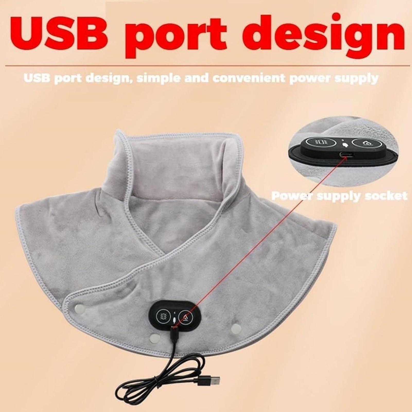 

Электрический подогревающий коврик для плеч и шеи, USB-накладка на шейный бандаж, термокомпресс, снимает боль, усталость, теплый инструмент для бандажа на спине China Mainland
