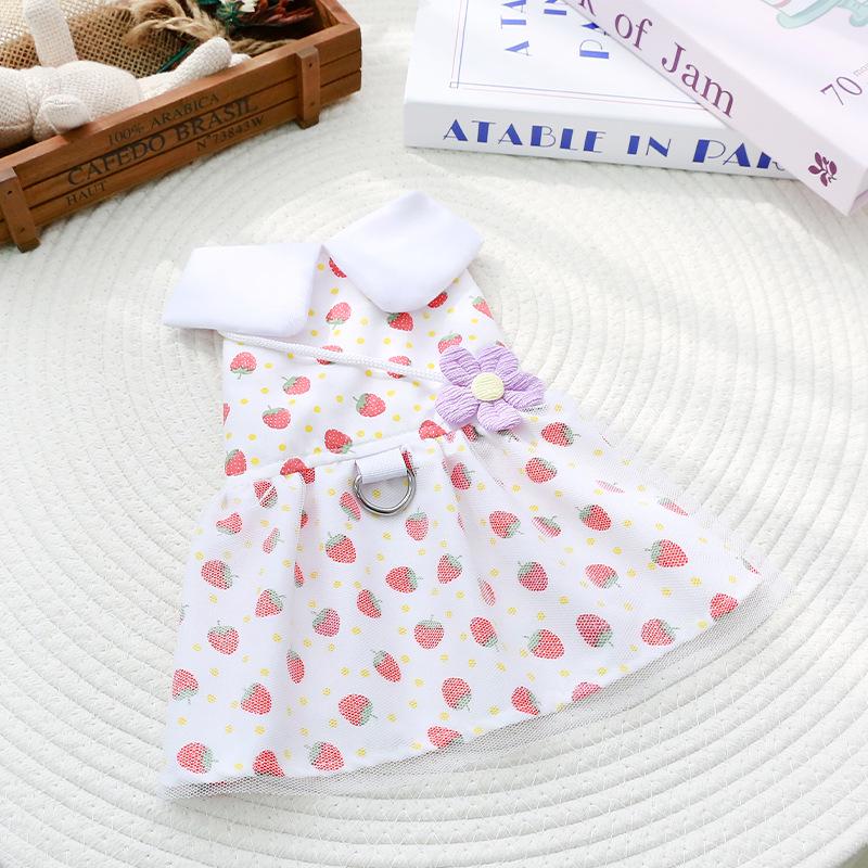 Breathable Strawberry Print Vest for Spring/Summer - Suitable for Small Dogs Like Teddy, Bichon, Schnauzer