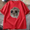 Sad Hamster T Shirt Funny Cute Cat Hamster Meme Trend Tshirt for Unisex WOMEN Cotton Tshirt Summer Short Sleeve Unisex Tee tops