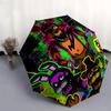 1pc Stained Glass Yin Yang Sun Moon Stars Auto Open Close Umbrella, Portable 3-Fold Design, 8-Bone Iron Frame Outdoor Umbrella, Festival Gift for Fans