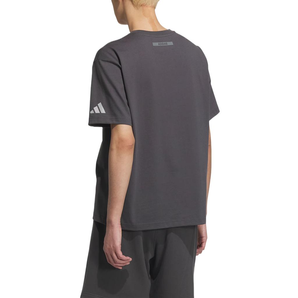 Adidas Gfx Round Neck Letter Loose Short Sleeve T-Shirt Men Tops Solid-Gray KF0122